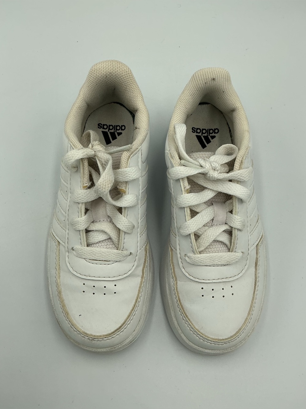 Adidas kids classic all white lace-up shoes size 12K